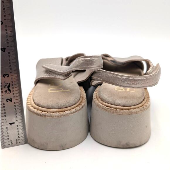 Pedro Garcia Reme Platform Sandal Crisscross Strap Gold Metallic Size US7 EU37.5 - Picture 4 of 12